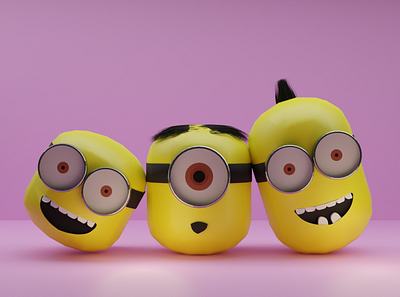 Minions! 3d 3d animation 3d design asset blender design environment game illustration minions