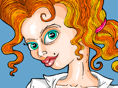 Orange-haired girl vector cartoon girl girls illustration orange vector vectors woman