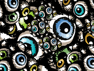 Eyeballs Cluster Vector eye eyeballs eyes illustration orange vector vectors woman