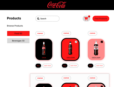 Coca Cola / Products Page artdirectors cocacola design graphic design productdesign ui ux