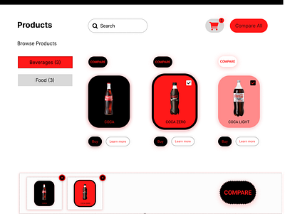 Coca Cola / Products Page design dribbble product ui user ux