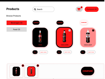 Coca Cola / Products Page