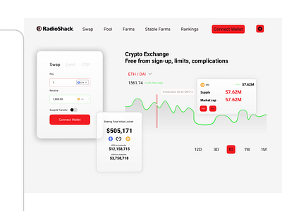 Radio Shack - Crypto Swap Website Redesign