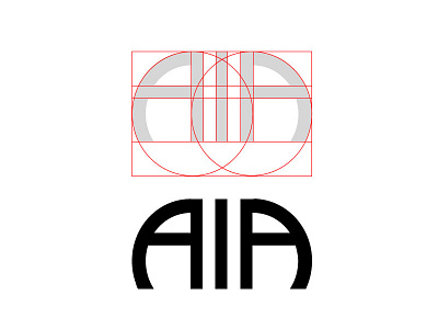 AIA aia circles dribbblers grid logo monochrome perspective type