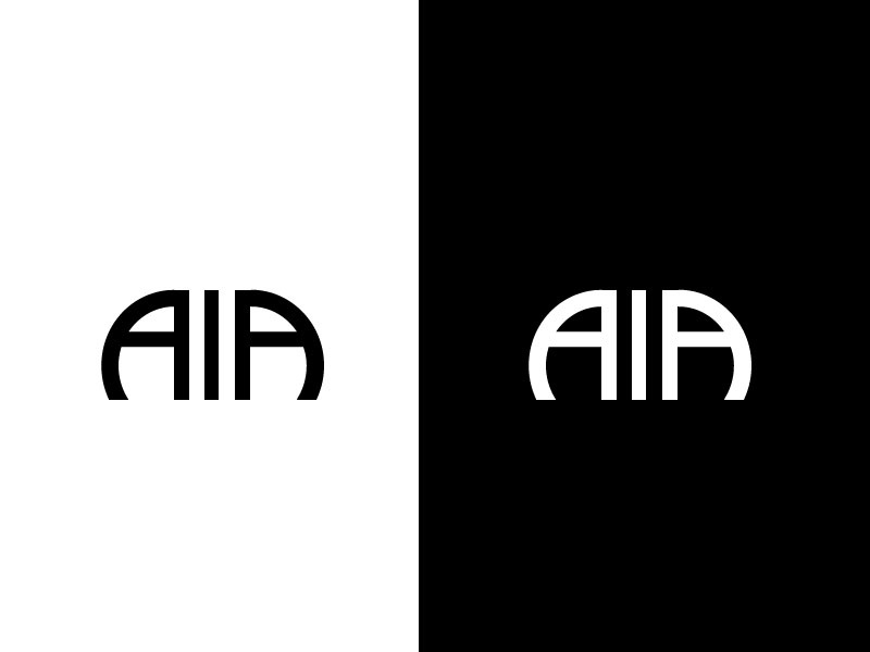 AIA typography proximity contrast bw type dribbblers circles perspective monochrome grid logo aia