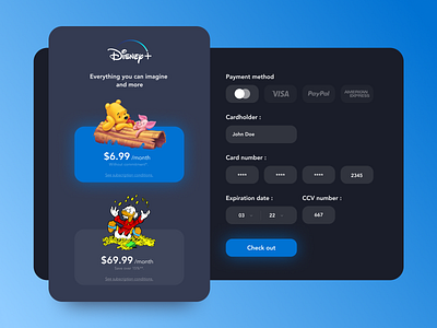 Disney+ - Checkout Page | Daily UI #002