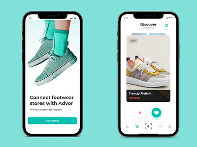 Advor - Shoes Concept App app ui