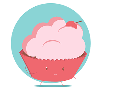 sad cupcake aftereffects illustrator photoshop walkcycle