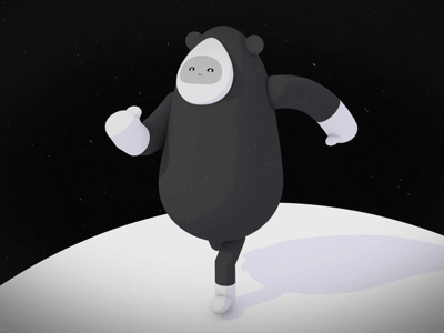 A little fella running on the moon 4d aftereffects c4d cinema photoshop