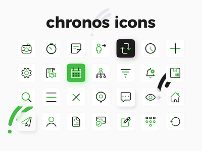 chronos icons design system icons pack iconset mobile app ui design uidesign
