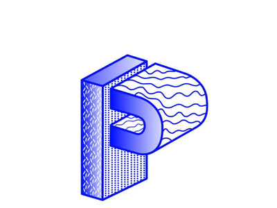 P 36daysoftype blue challenge design gradient illustration letter lineart p patterns type typedaily typedesign typeface typography waves wavy