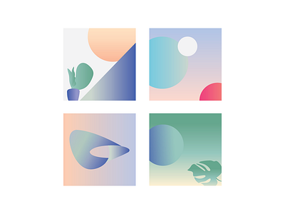 Afternoon abstract abstract design blue circles geometrical gradient gradient color green pastel pastel colors plants shapes softpink texture