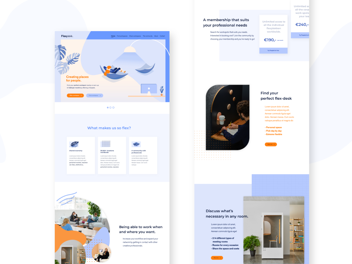 Homepage FlexPlekk by Joy Farinaux on Dribbble