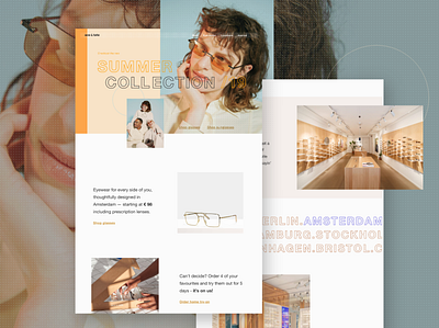 Ace & Tate Homepage concept abstract collection dots fashion glasses helvetica homepage interface minimal modern online photography texture trends trendy typography ui ux webdesign webshop