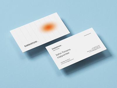 Визитка для компании "Tomorrow" buisness card design graphic design typography