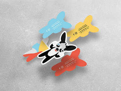 Business card branding businesscard card commercial card diecut dog illustration print visit card