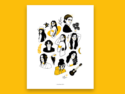 Illustration Poster drawings illustration procreate woman yellow