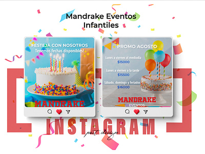 Diseño de post Instagram - Mandrake Eventos