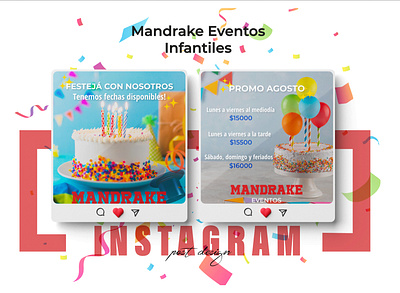 Diseño de post Instagram - Mandrake Eventos facebook post graphic design illustrator instagram post photoshop post post design