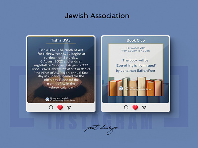 Post design - Jewish Association design diseño gráfico facebook post graphic design illustrator instagram post jewish photoshop post