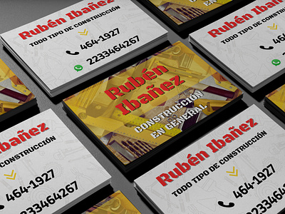 Tarjetas personales - Rubén Ibánez Construcción bussiness card graphic design illustrator photoshop tarjetas de presentación tarjetas personales