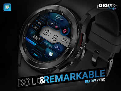 Below Zero - Watch Face bold casio digital time digitx google oppo remarkable samsung smartwatch tizen watch face watchface wear weather