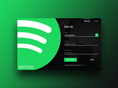 Day 001 - Sign Up challenge daily ui sign up user interface