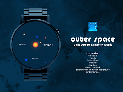 Wearable Watch - Outer Space Watchface digit outer space qubsik smartwatch solar system space watch watchface wearable