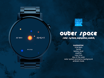 Wearable Watch - Outer Space Watchface digit outer space qubsik smartwatch solar system space watch watchface wearable