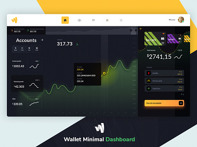 Wallet Minimal Dashboard dashboard digitx free google walet minimal qubsik user experience user interface walet