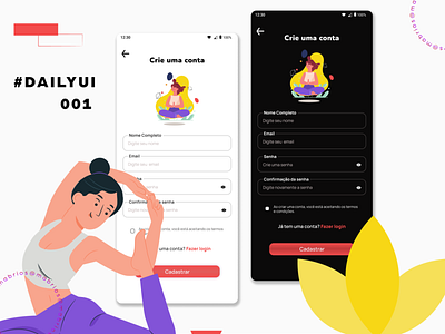 #DailyUI | 001 - Yoga App | @mabrios app daily ui dailyui design prototype signing up ui