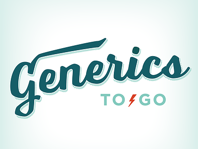 Generics To Go Logo branding color design logo pharmaceuticals pharmacy retro script typography