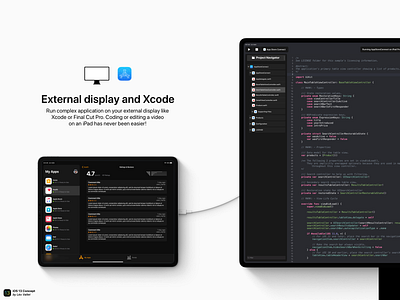 iOS 13 Concept - External display and Xcode