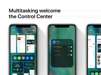 iOS 13 Concept - New Multitasking apple concept control center design ios ios 13 multitasking sketch ui ux wifi
