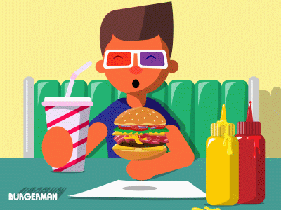 BurgerMAN Surprise burger character gif hamburger surprise