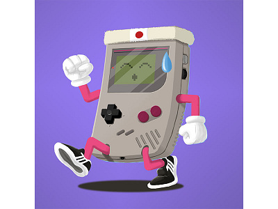 Gameboy exercise 8bit colour gameboy illustration jogging photoshop retro