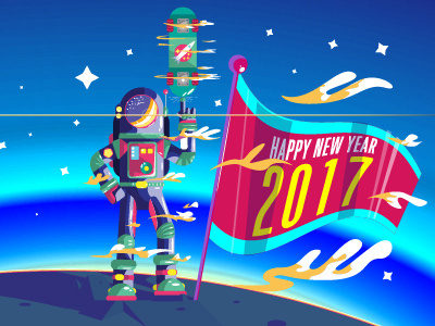 Dribble Space 01 2017 flag happynewyear nye skate spaceboarding spaceman stars