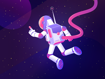 Floating Space Man astronaut cosmic floating gravity planet space spaceman stars
