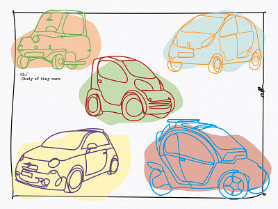 Study of tiny cars abstract cars characters conceptart design illustration vector