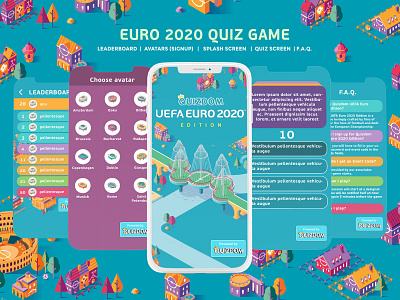 EURO 2020 Quiz Game app daily ui euro euro2020 football mobile quiz quizgame soccer sports ui