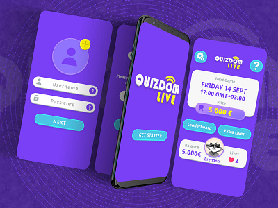 Live Quiz Game Screens | UI / UX | 2019 app daily ui game live quiz mobile quiz ui ux