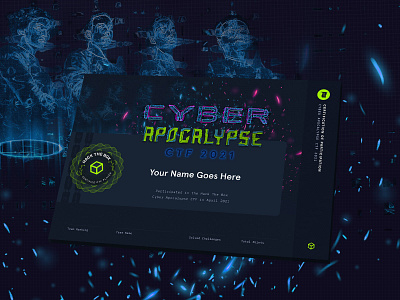 Cyber Apocalypse CTF 2021 | HTB | Certificate | branding campaign capture the flag cert certificate certification challenge ctf cybersecurity daily ui design event graphic design hackers hacking hologram logo tech technology ui