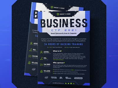 Business CTF 2021 | HTB | Brochure branding brochure business capture the flag challenge ctf cyber cybersecurity daily ui flayer graphic design hacking sponsors ui