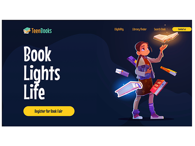TeenBooks - Online Book Library Website Design design illustration ui ux website design