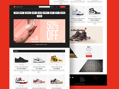 The Sneaker Store - Website Design for Shoes/Sneakers design landing page landing page design ui uiuxdesign user centered design user experience ux web design website design