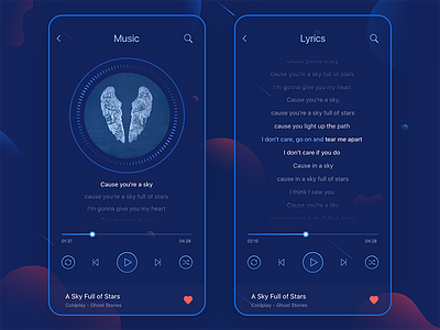 Music app app lyrics mobile music player ui