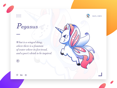 Illustration#3-Pegasus colors gradients graphic illustration pegasus unicorn vector web