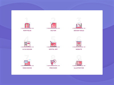 Icons#09/12 coding digital icons illustration portfolio precsion tools vector website