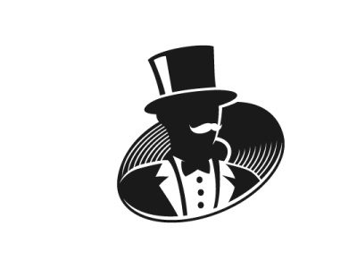 Vinyl tuxedo Logo branding collection collector dj icons logo logos music record retro tuxedo vinyl