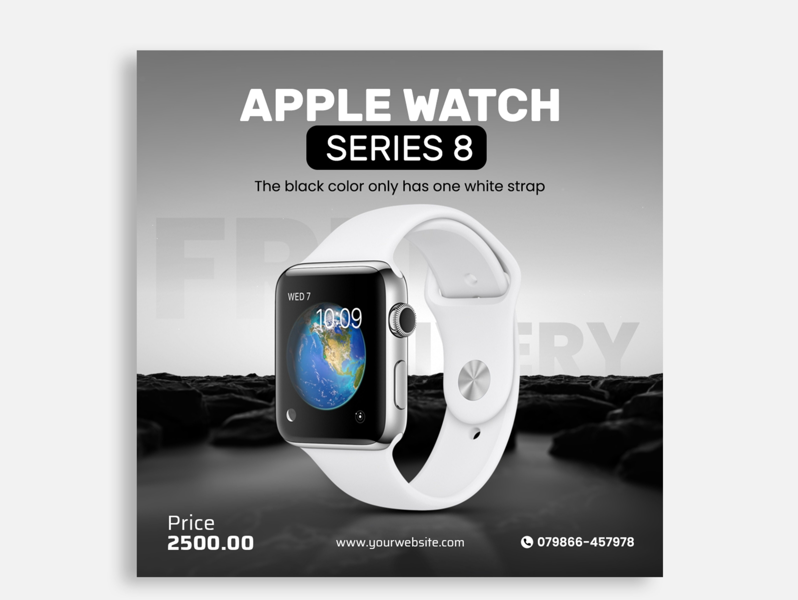 Apple Smartwatch Social Media Banner Design ads advertising agency apple banner ads brand branding corporate design flyer gadget gadgets graphic design marketing series8 smartwatch social media banner technology